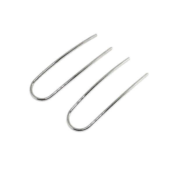 Earrings Simple U Ear Climber Silver - Picture 2 of 4